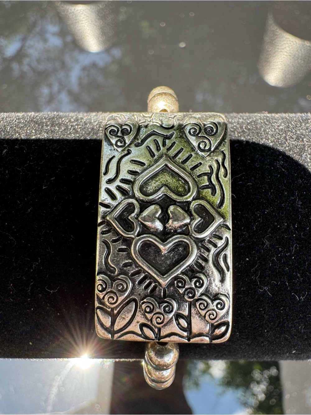 Silver Heart Motif Women's Bracelet handmade!